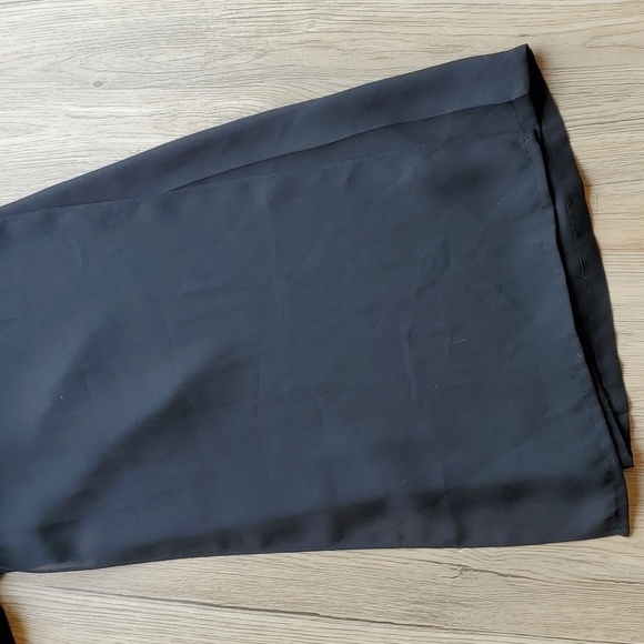 Cote d' Azur Evening Vintage Black Overlay Wide Leg Palazzo Pants 10 - Picture 6 of 6